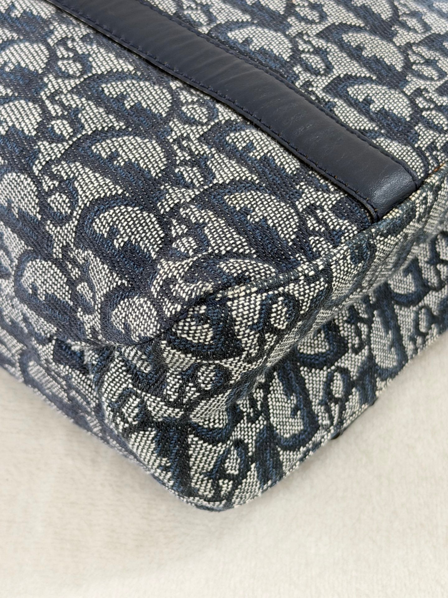 Christian Dior Trotter Canvas Leather Tote Bag
