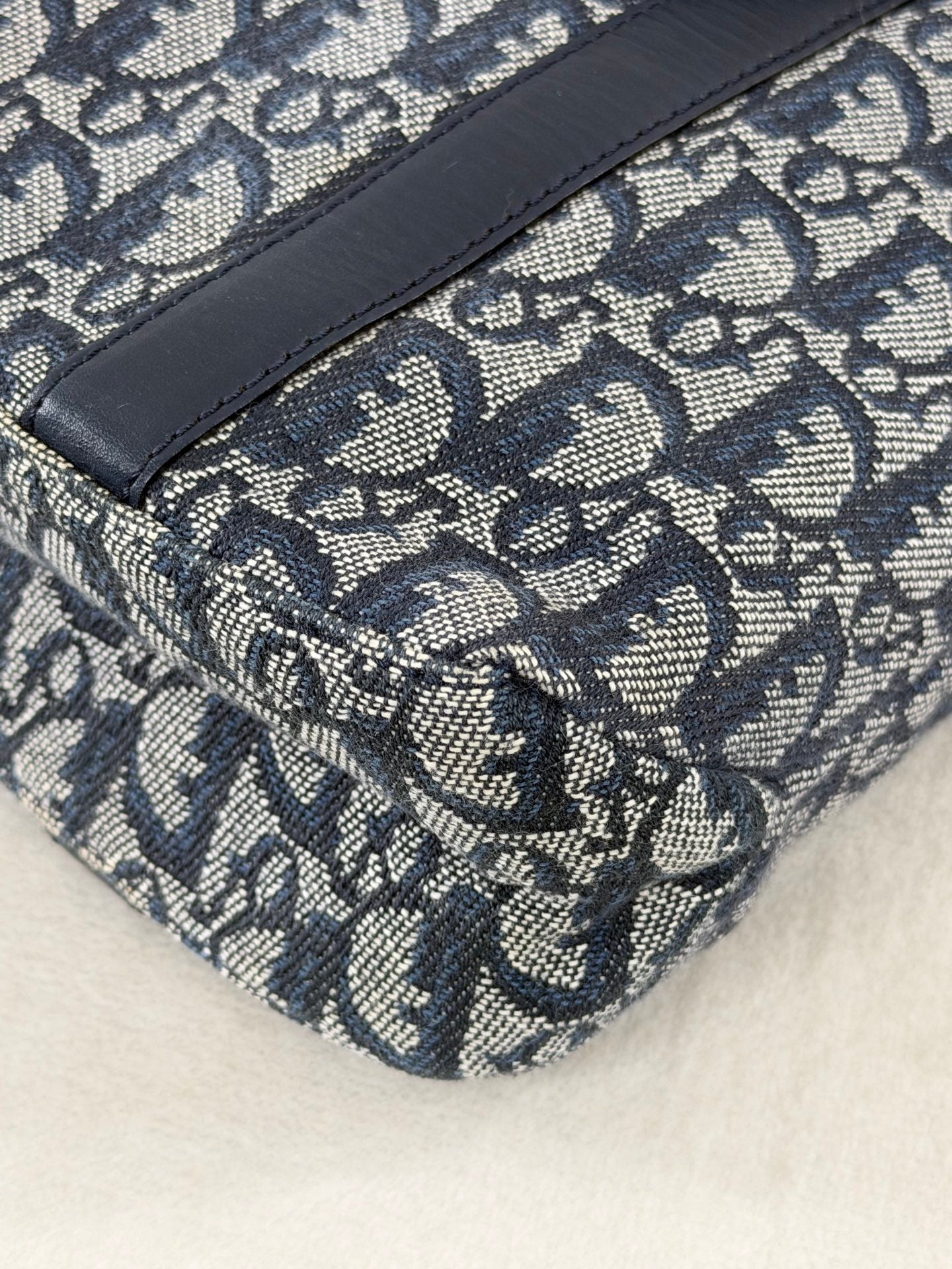 Christian Dior Trotter Canvas Leather Tote Bag