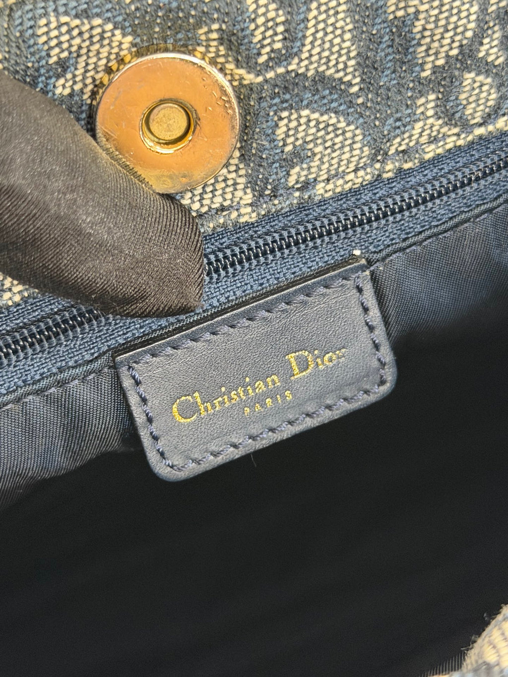 Christian Dior Trotter Canvas Leather Tote Bag