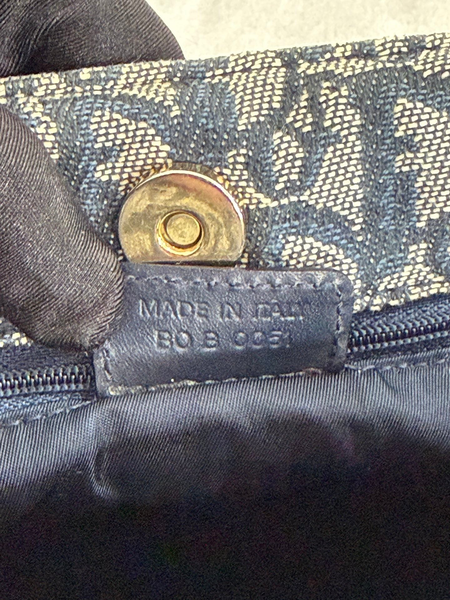 Christian Dior Trotter Canvas Leather Tote Bag