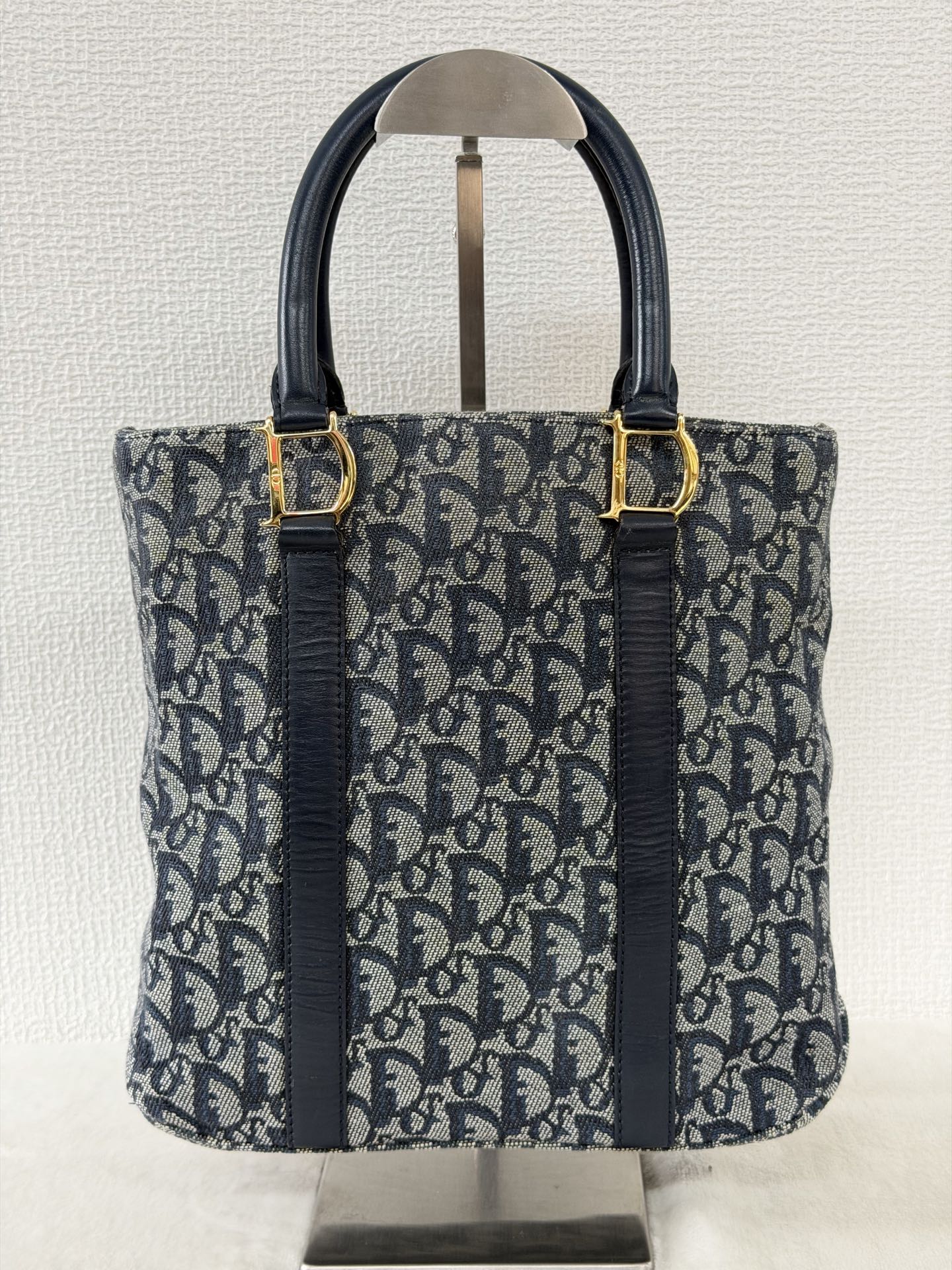 Christian Dior Trotter Canvas Leather Tote Bag