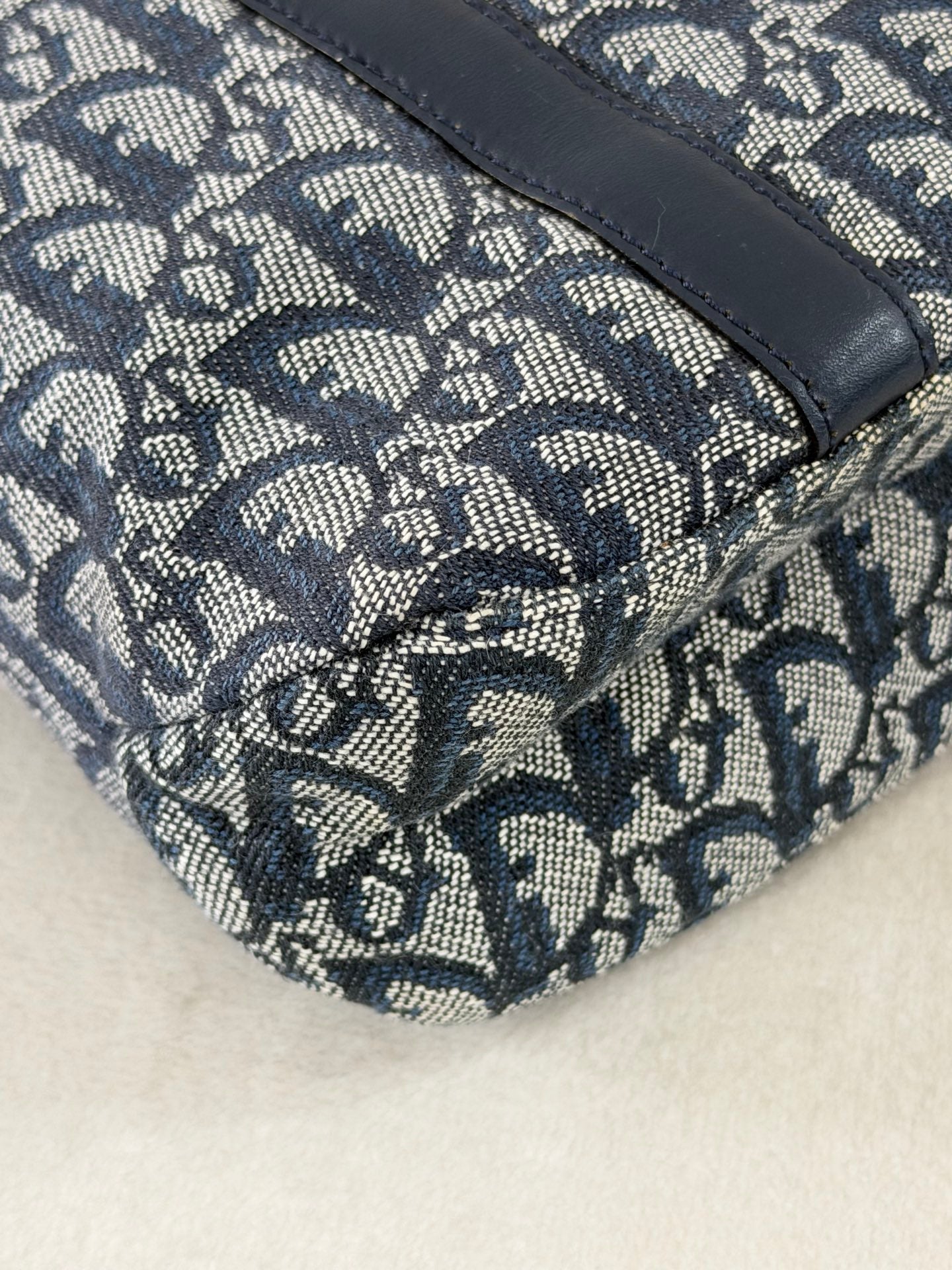 Christian Dior Trotter Canvas Leather Tote Bag