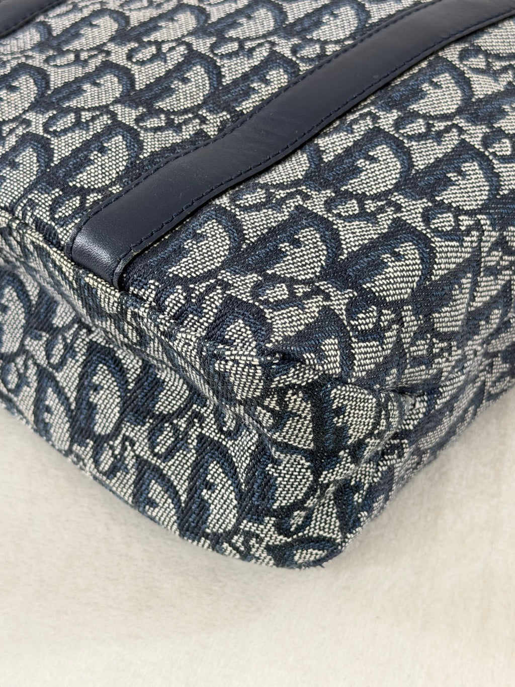 Christian Dior Trotter Canvas Leather Tote Bag