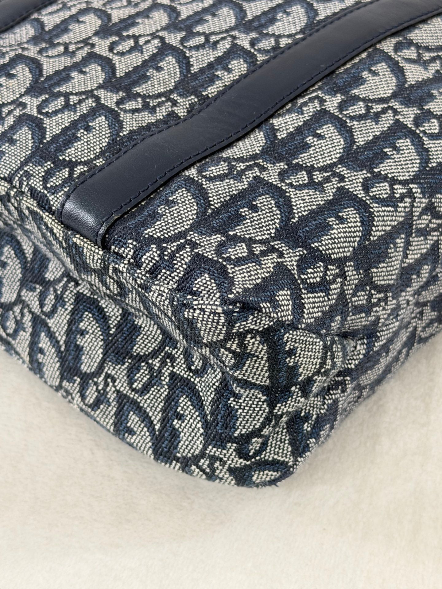 Christian Dior Trotter Canvas Leather Tote Bag