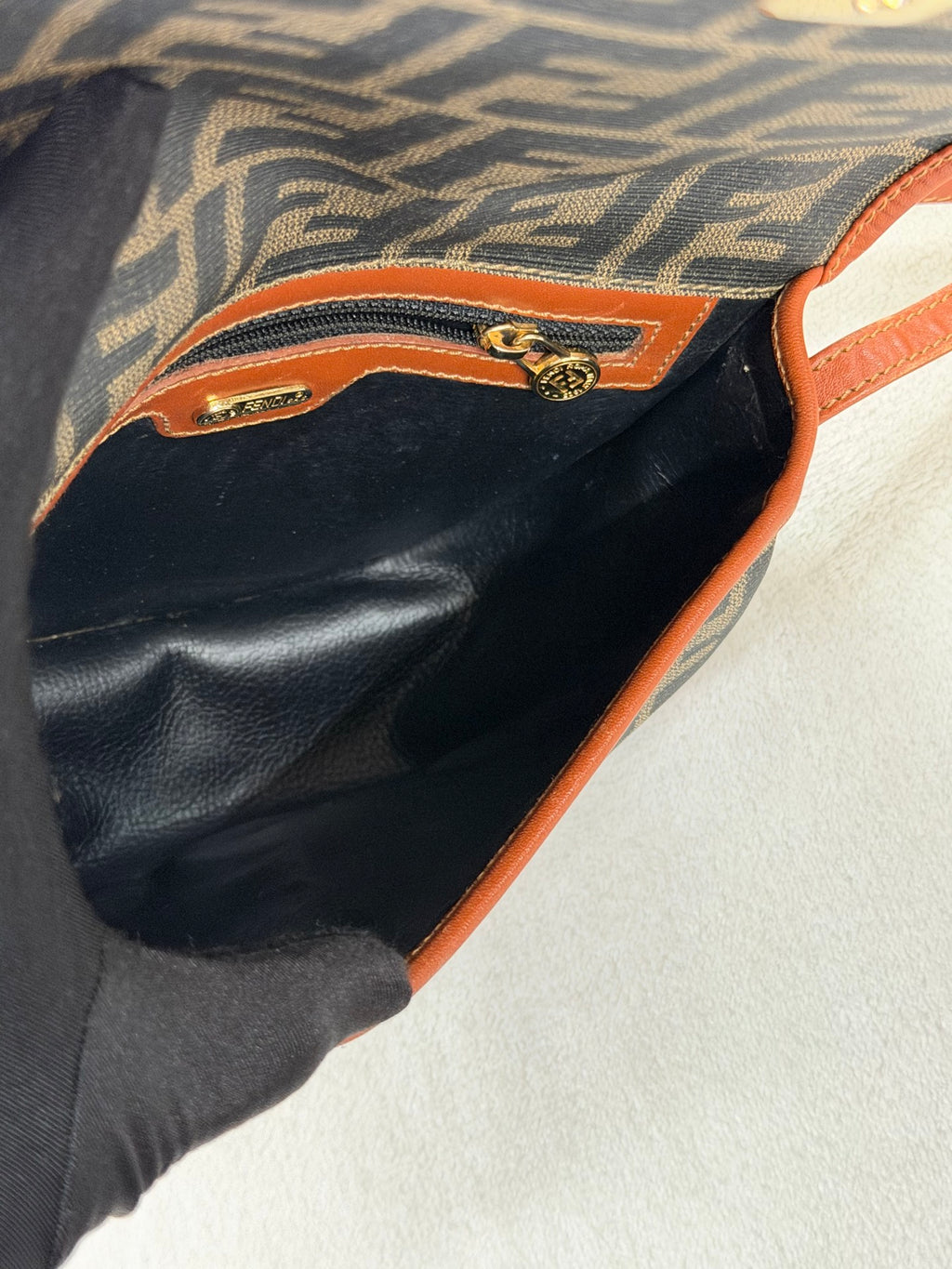 Fendi Zucca Canvas Half Moon Shoulder Bag