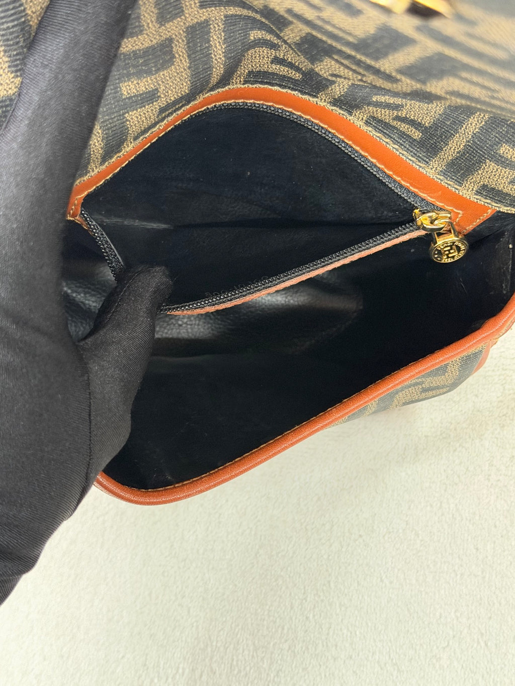 Fendi Zucca Canvas Half Moon Shoulder Bag