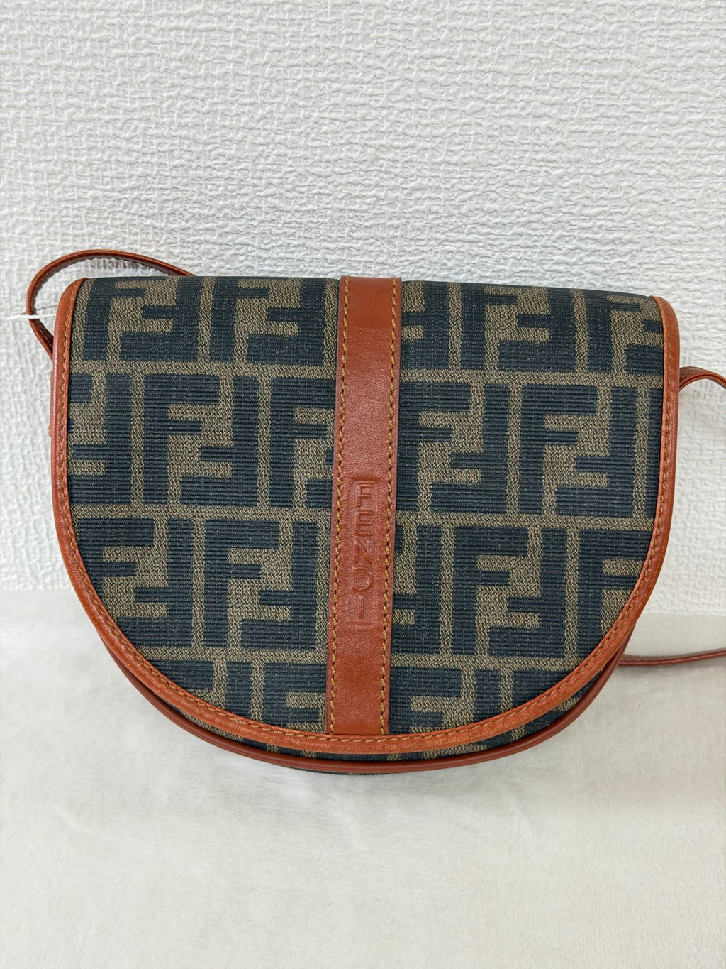 Fendi Zucca Canvas Half Moon Shoulder Bag