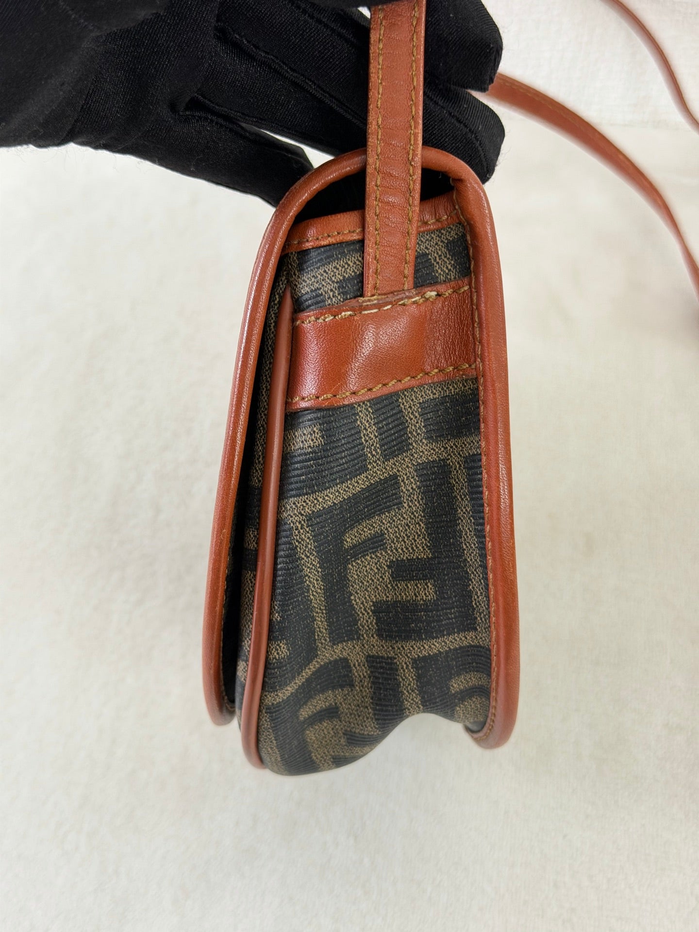 Fendi Zucca Canvas Half Moon Shoulder Bag