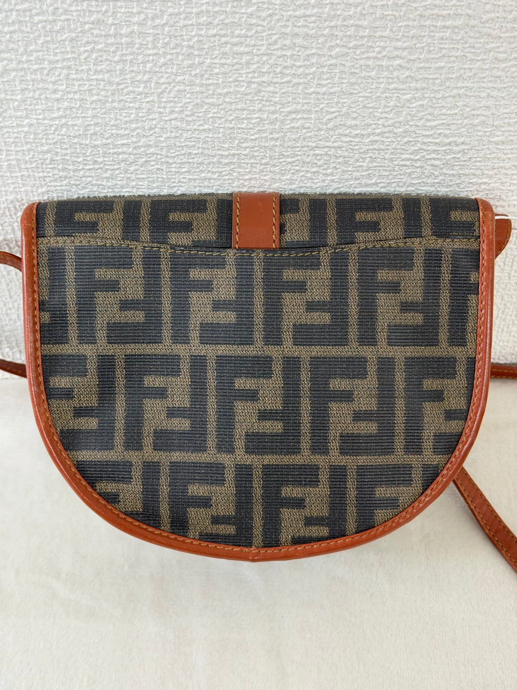Fendi Zucca Canvas Half Moon Shoulder Bag