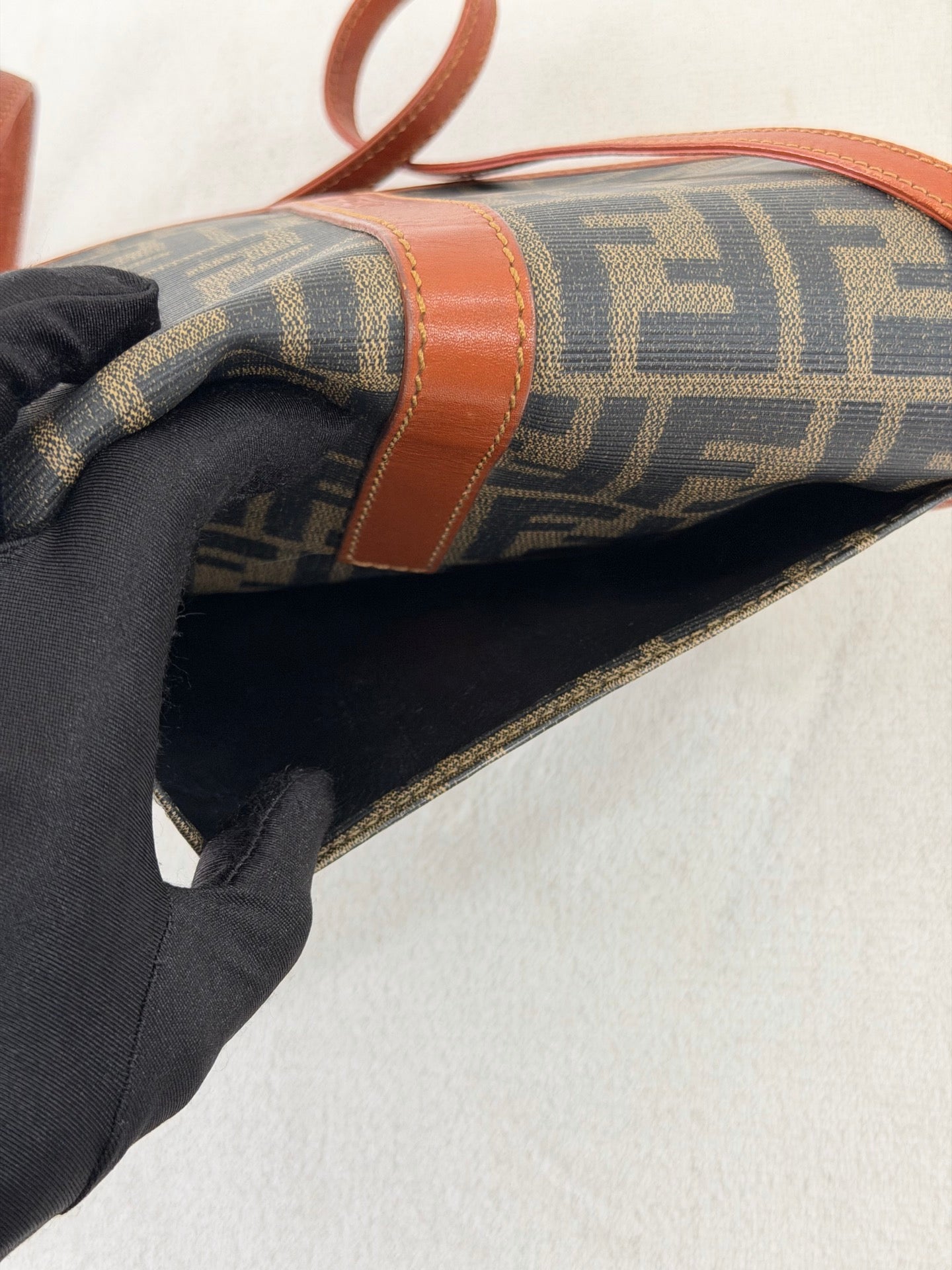 Fendi Zucca Canvas Half Moon Shoulder Bag