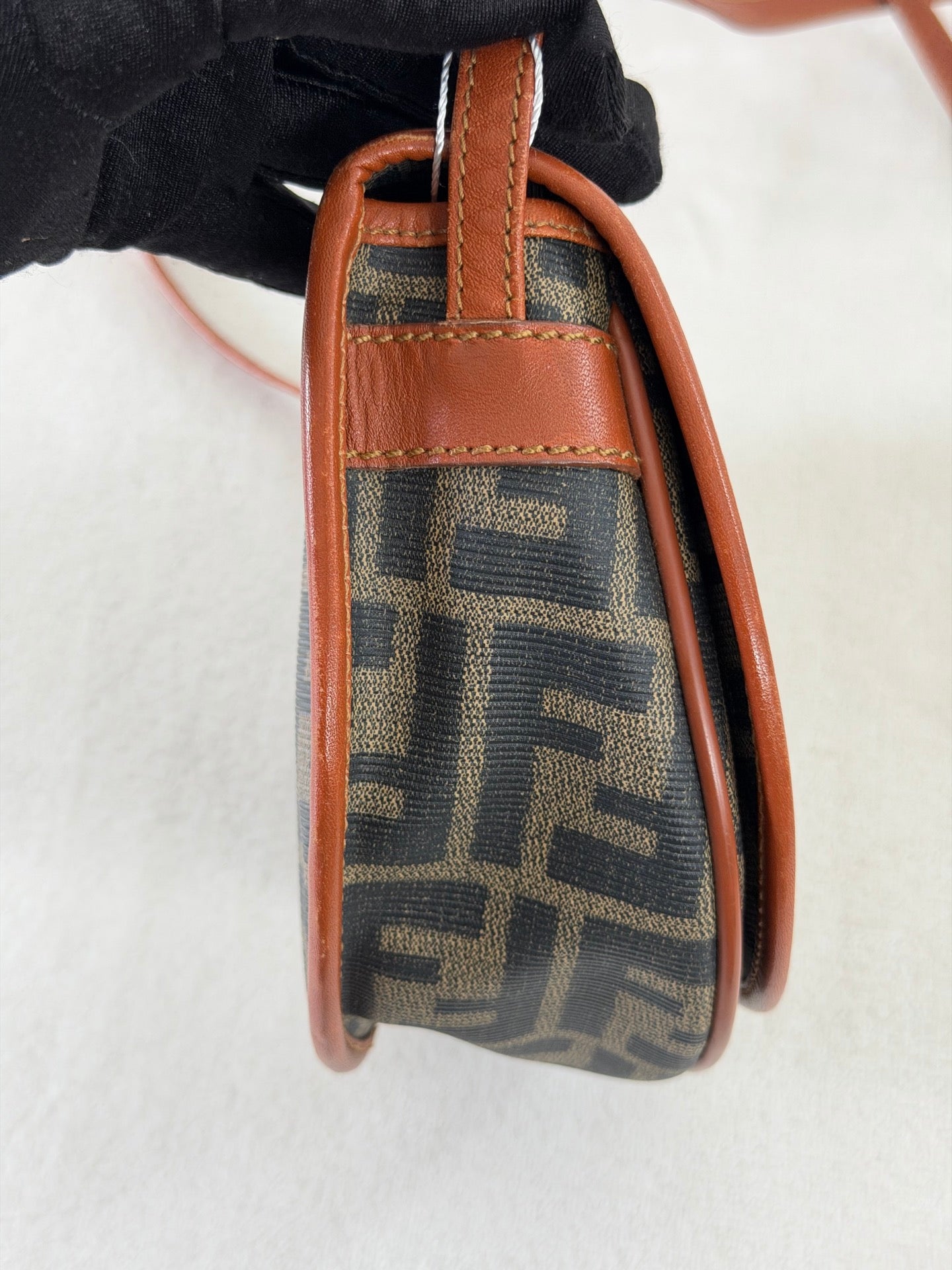 Fendi Zucca Canvas Half Moon Shoulder Bag