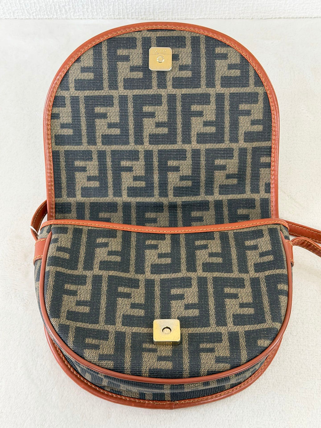 Fendi Zucca Canvas Half Moon Shoulder Bag