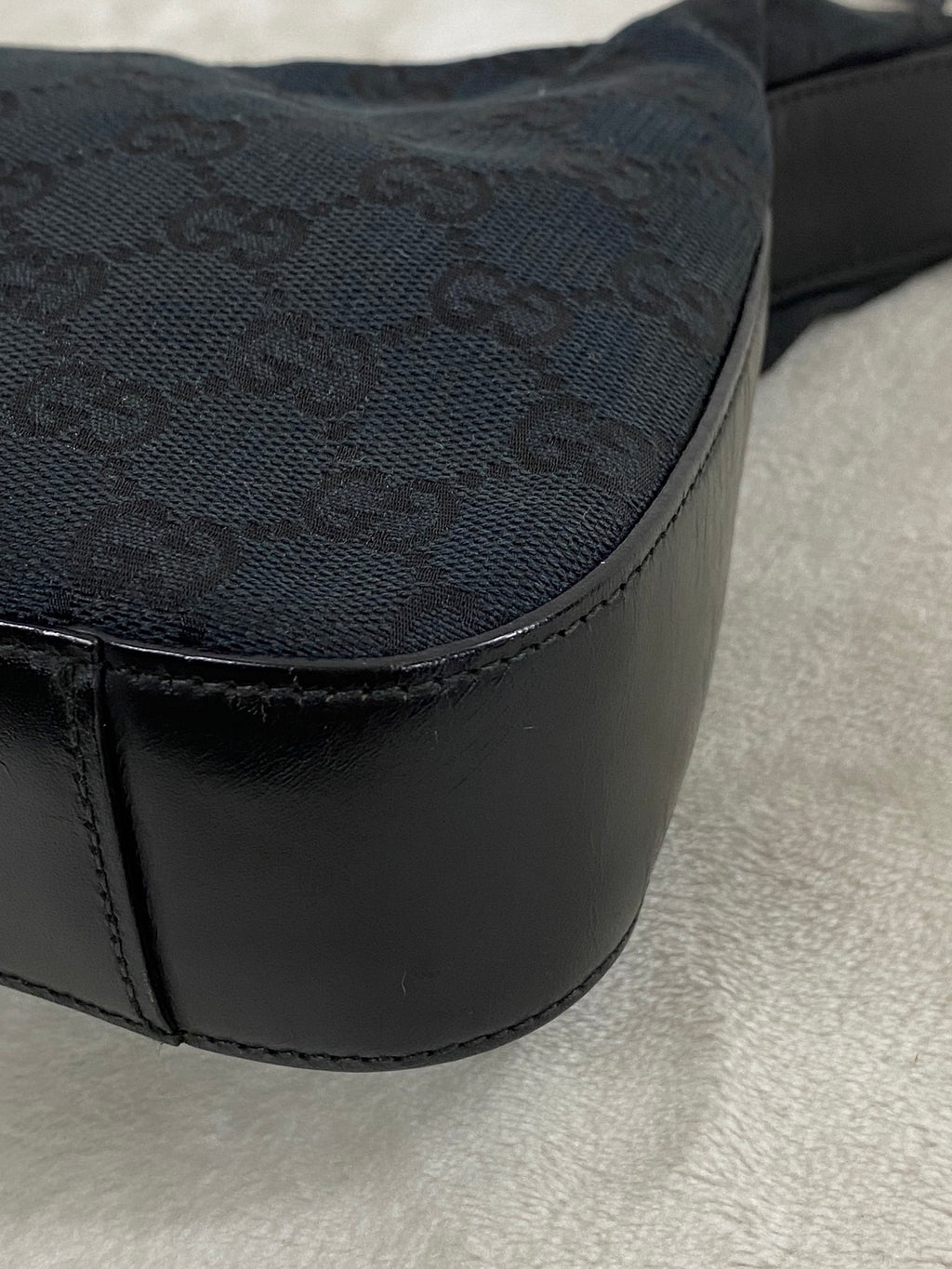 Gucci GG Canvas Leather Mini Hobo Bag