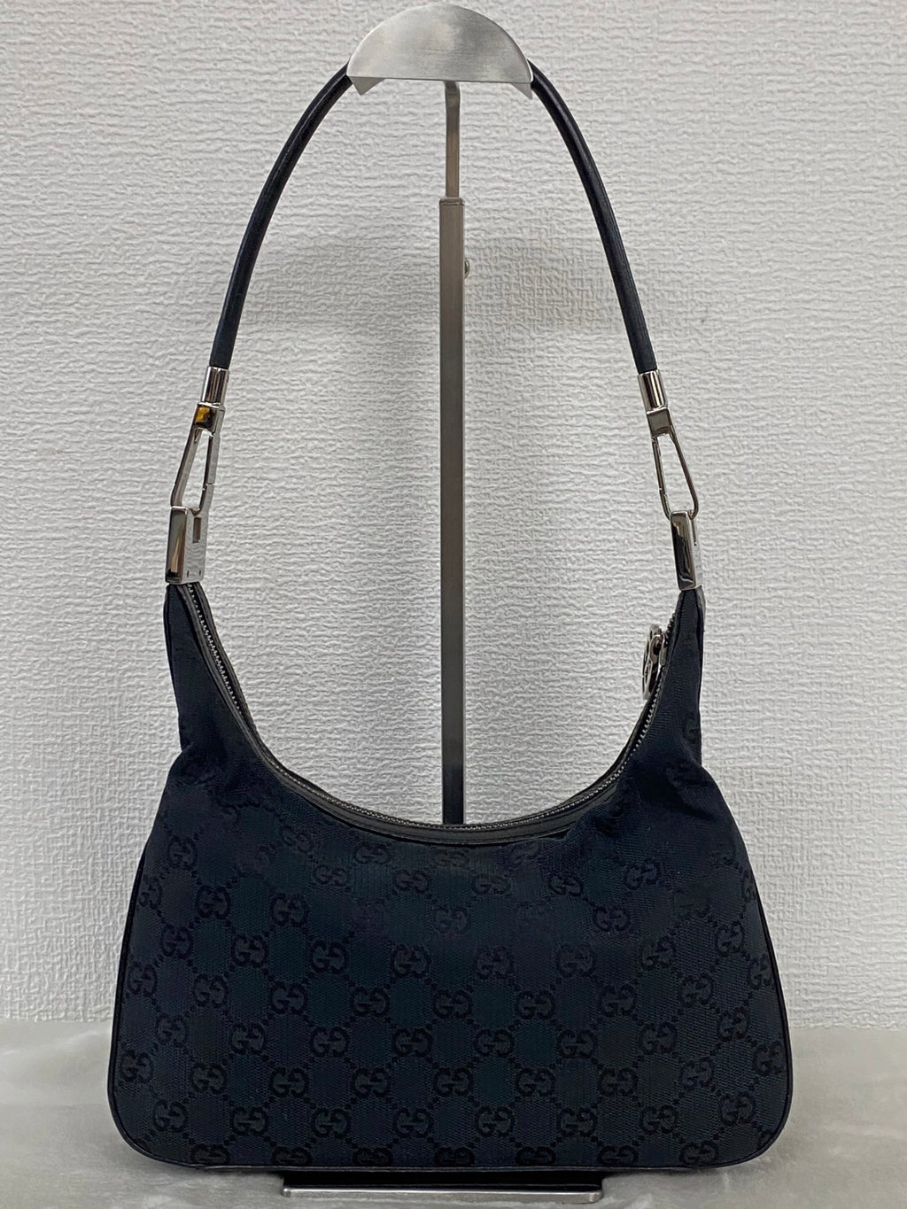 Gucci GG Canvas Leather Mini Hobo Bag