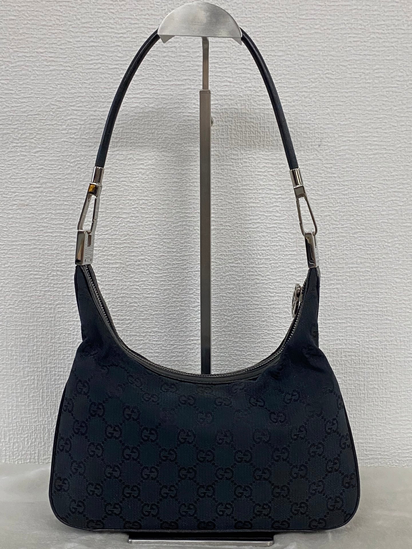 Gucci GG Canvas Leather Mini Hobo Bag