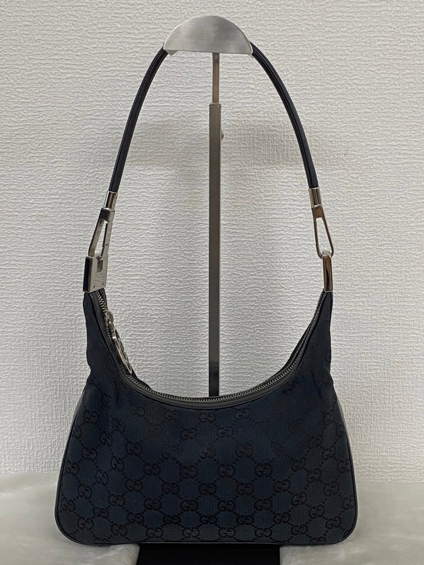 Gucci GG Canvas Leather Mini Hobo Bag