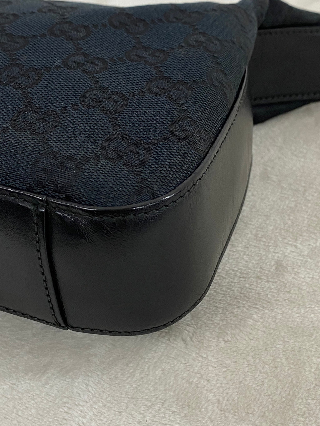 Gucci GG Canvas Leather Mini Hobo Bag