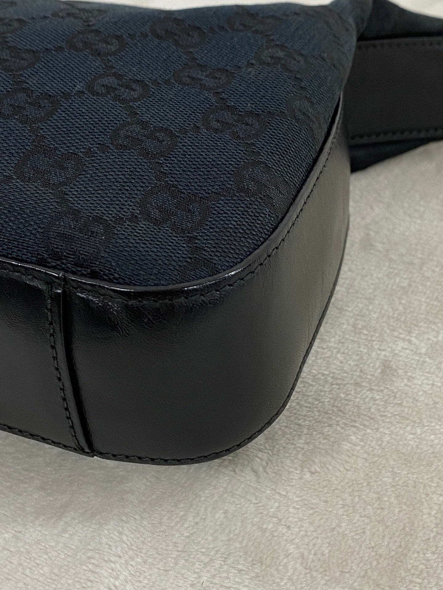 Gucci GG Canvas Leather Mini Hobo Bag