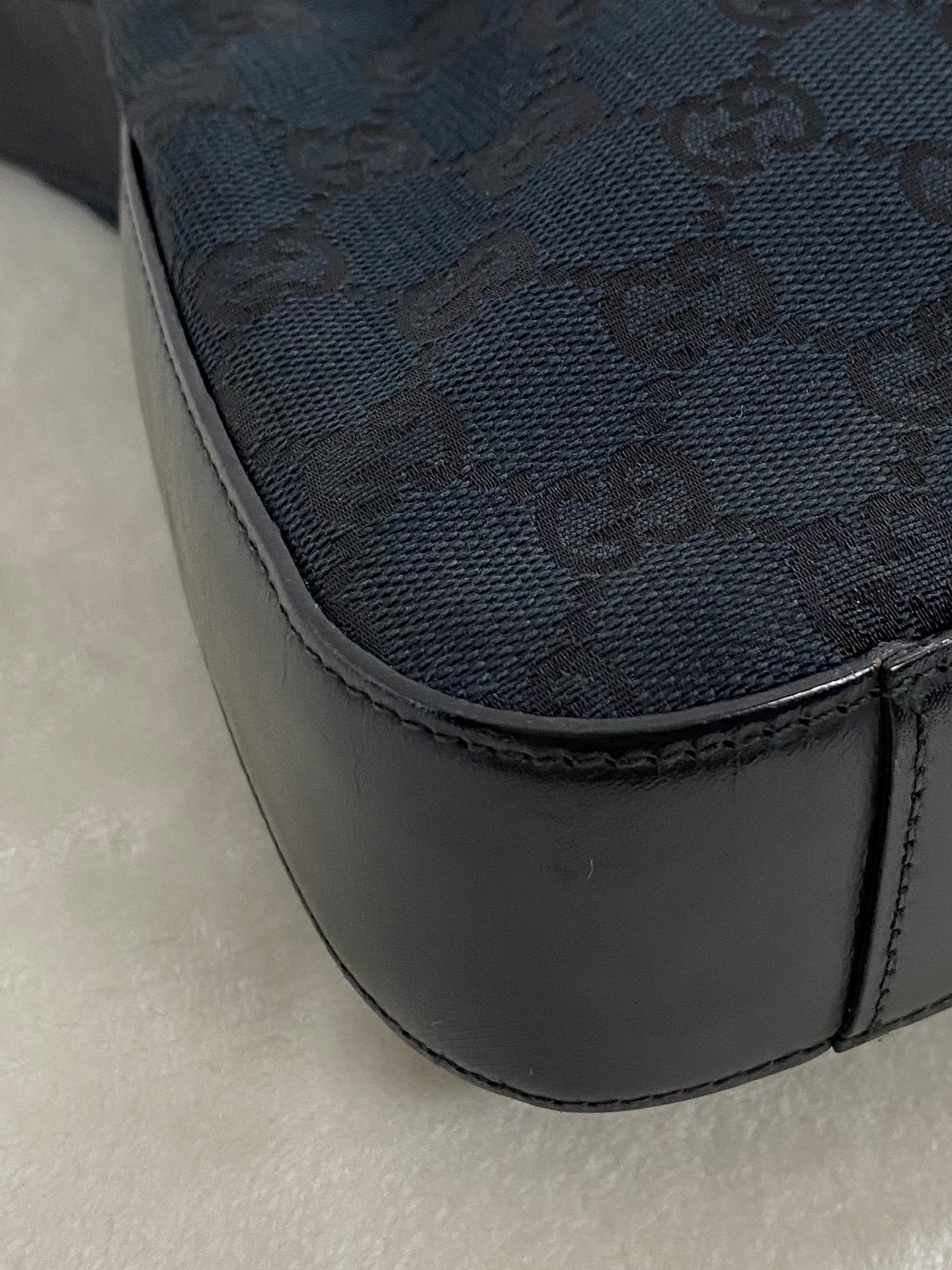 Gucci GG Canvas Leather Mini Hobo Bag