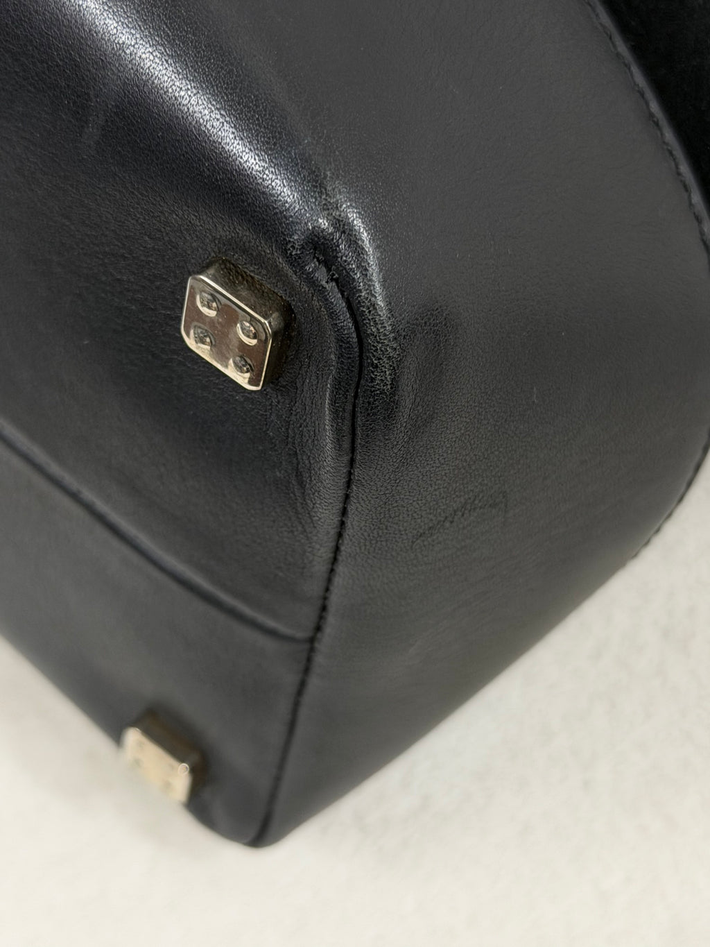 Loewe Fusta Anagram Suede Leather Handbag