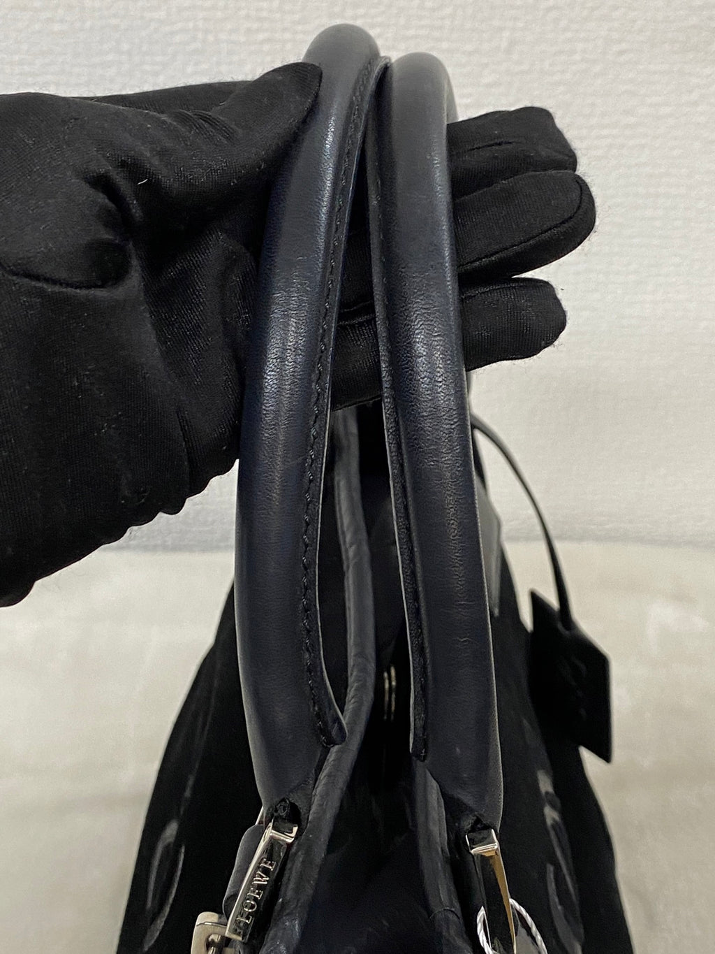 Loewe Fusta Anagram Suede Leather Handbag