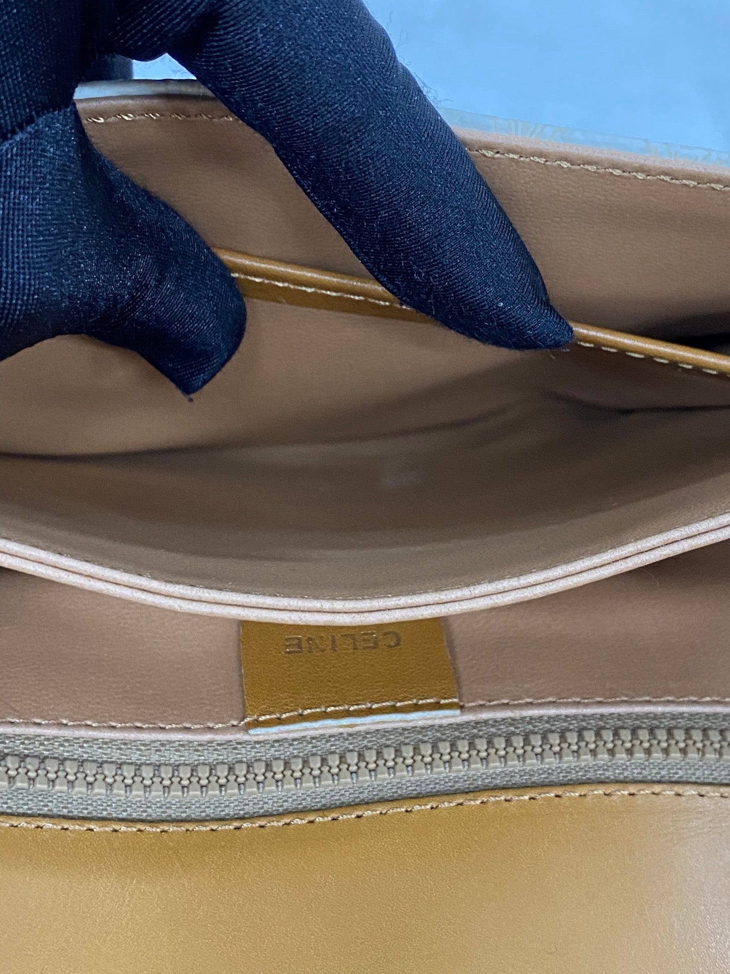 Celine White Macadam Flap Shoulder Bag