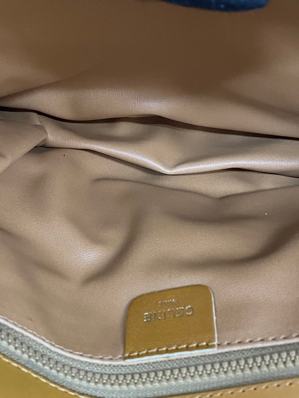 Celine White Macadam Flap Shoulder Bag