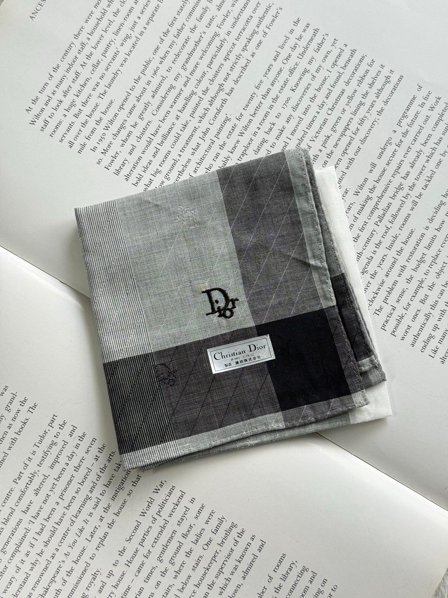 Christian Dior Check Pattern Handkerchief