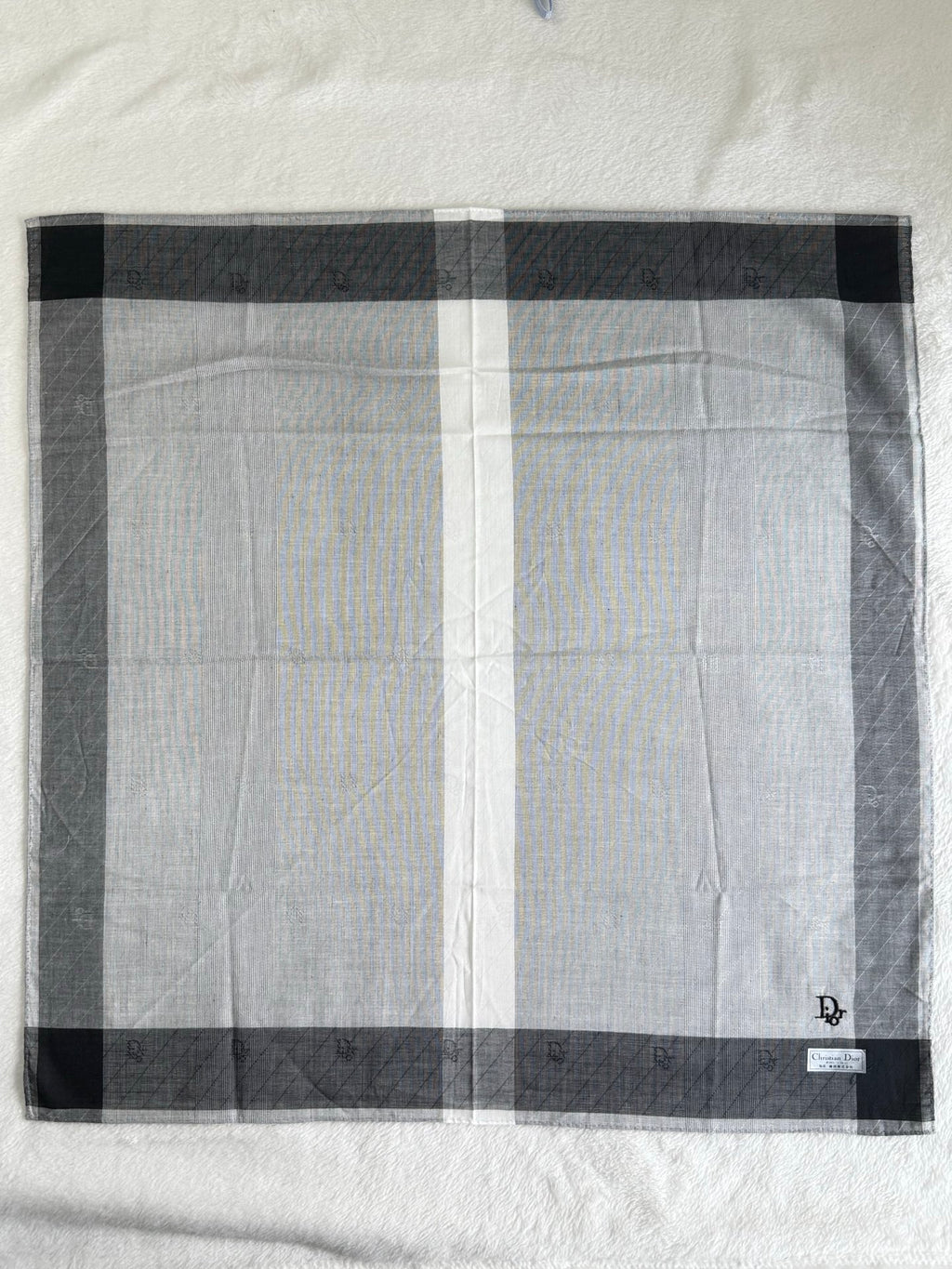 Christian Dior Check Pattern Handkerchief