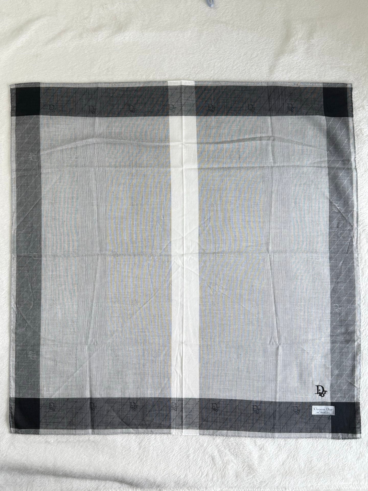 Christian Dior Check Pattern Handkerchief