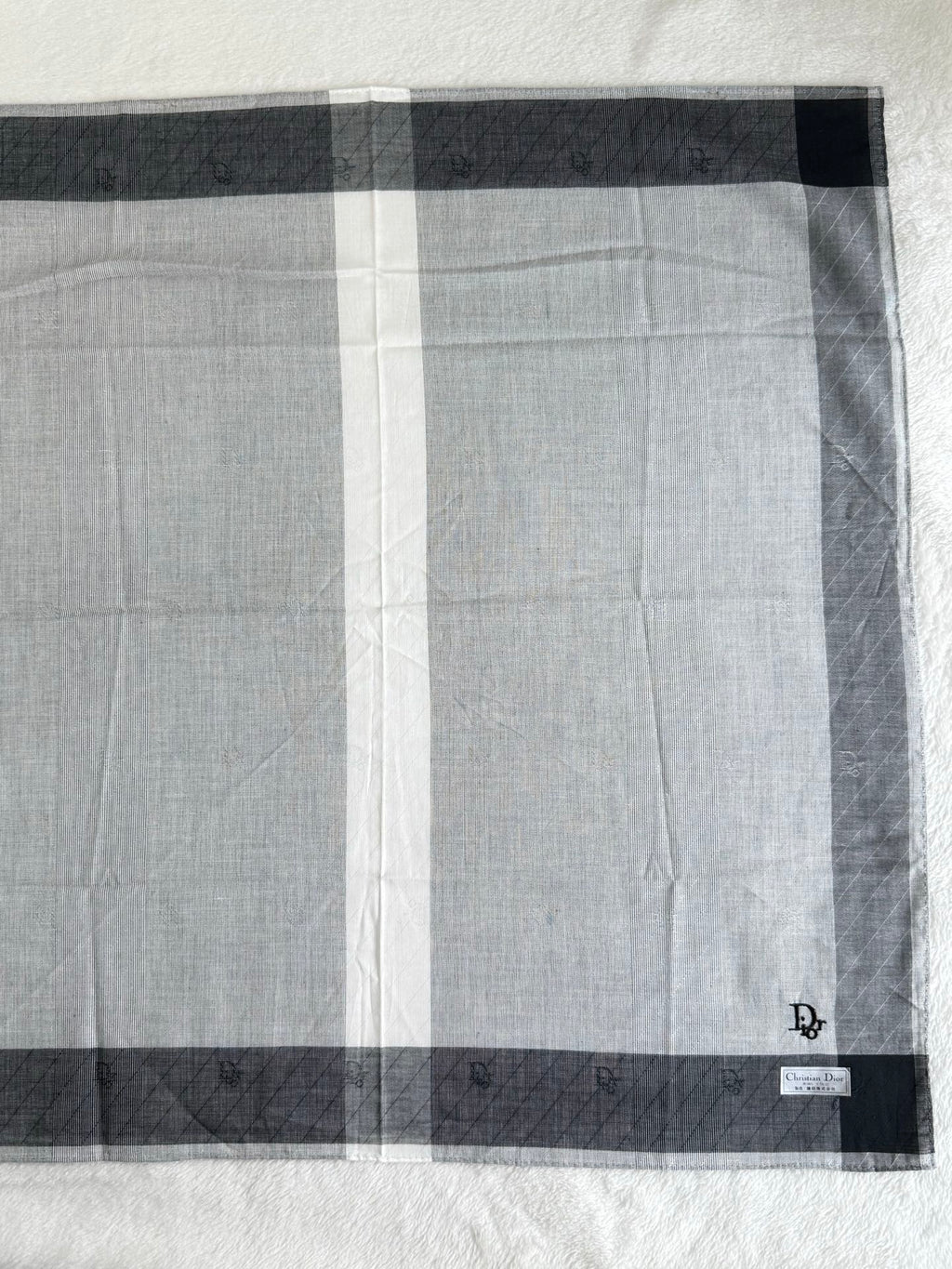 Christian Dior Check Pattern Handkerchief