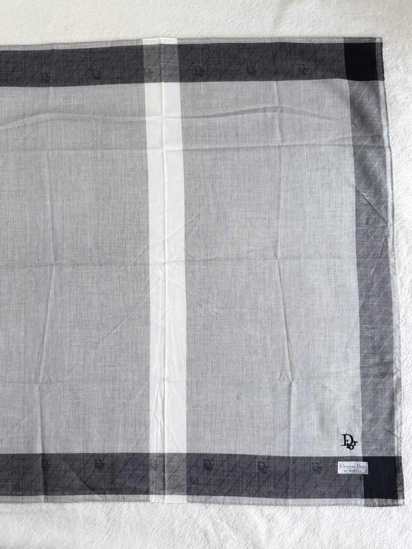 Christian Dior Check Pattern Handkerchief