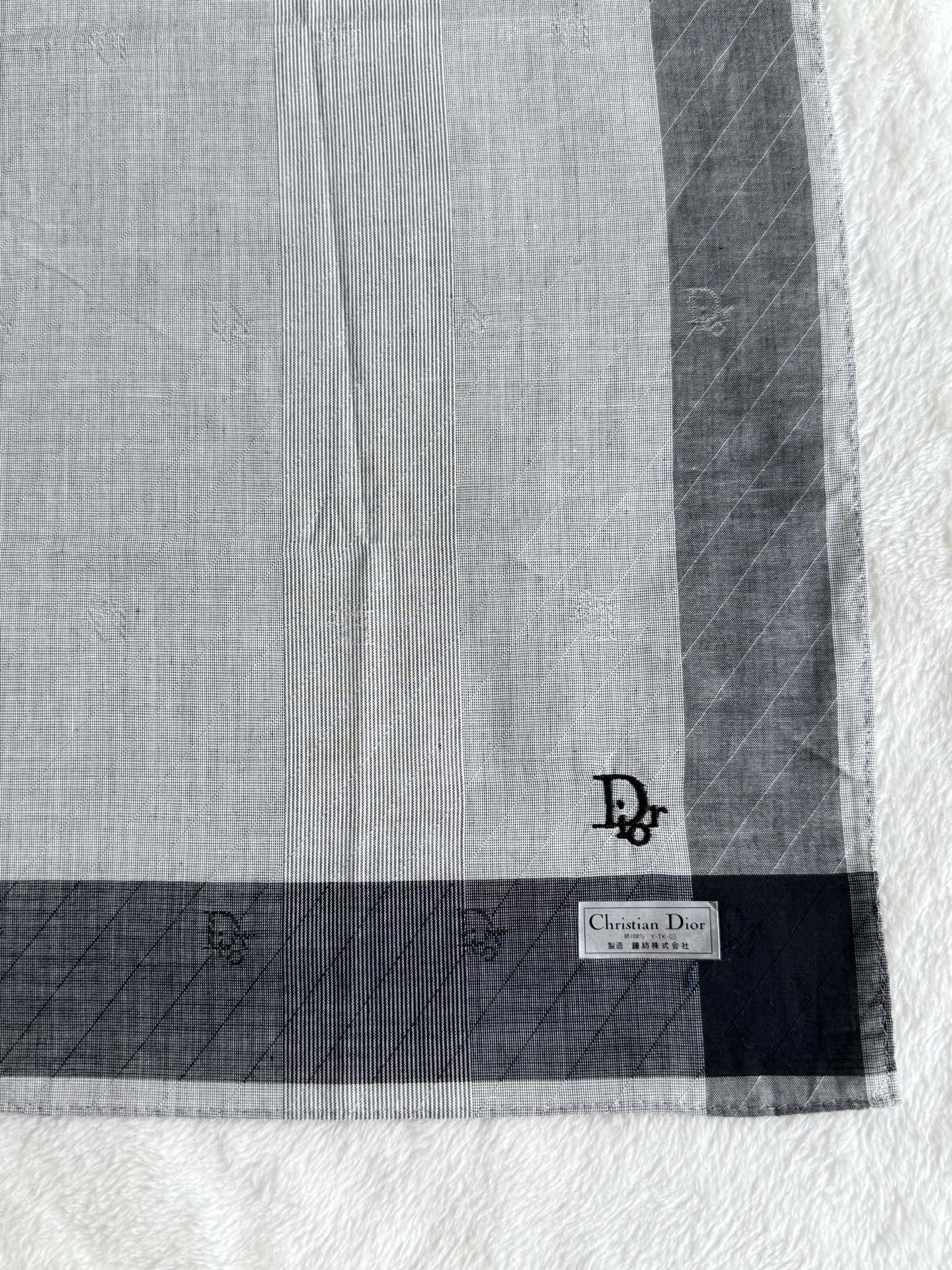 Christian Dior Check Pattern Handkerchief