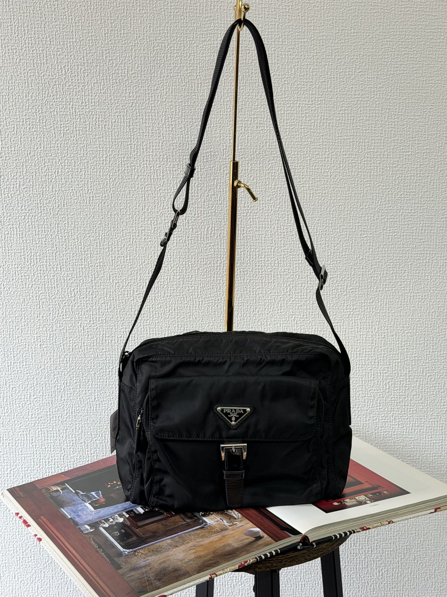 Prada Tessuto Nylon Flap Crossbody Bag