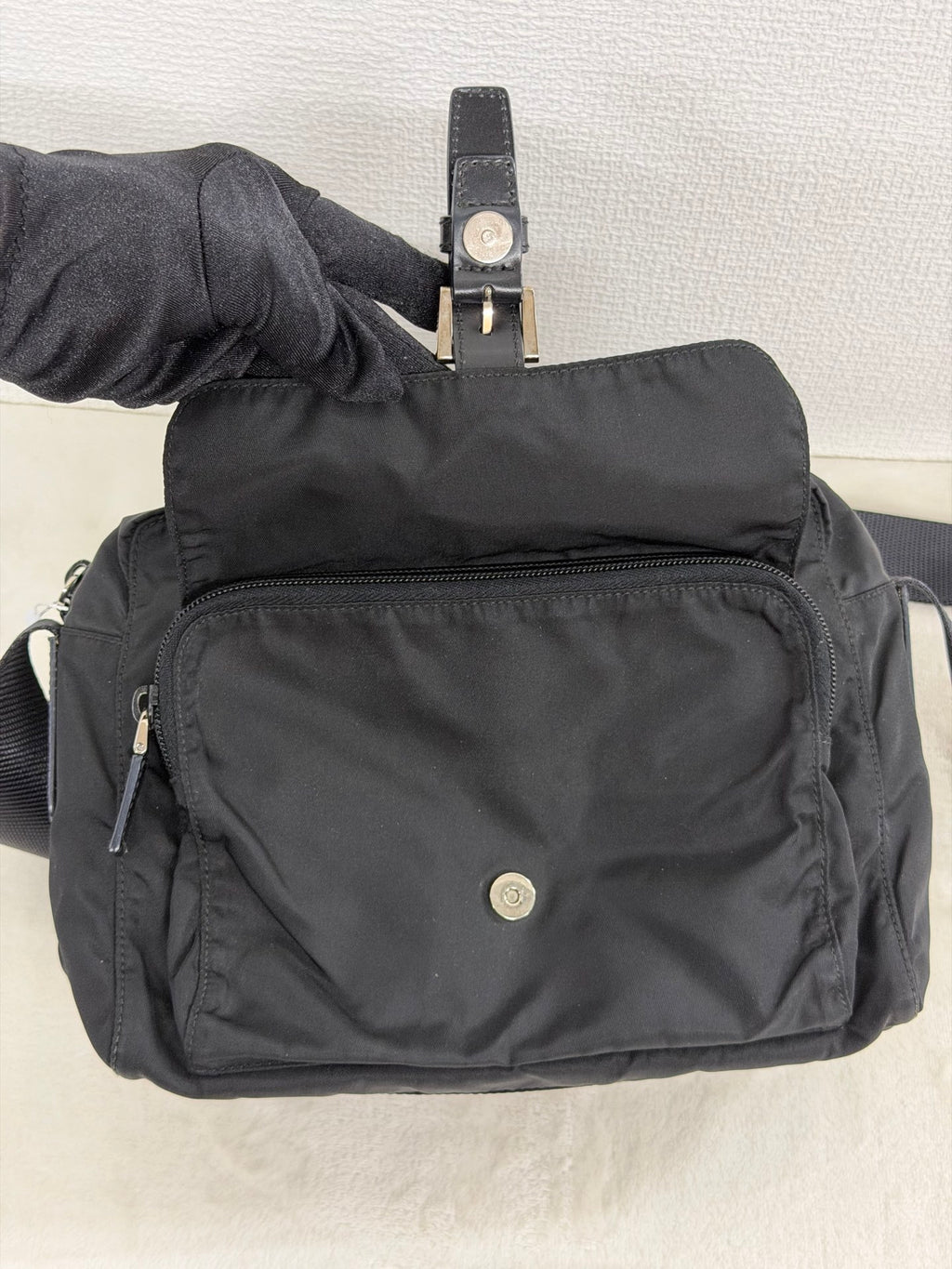 Prada Tessuto Nylon Flap Crossbody Bag