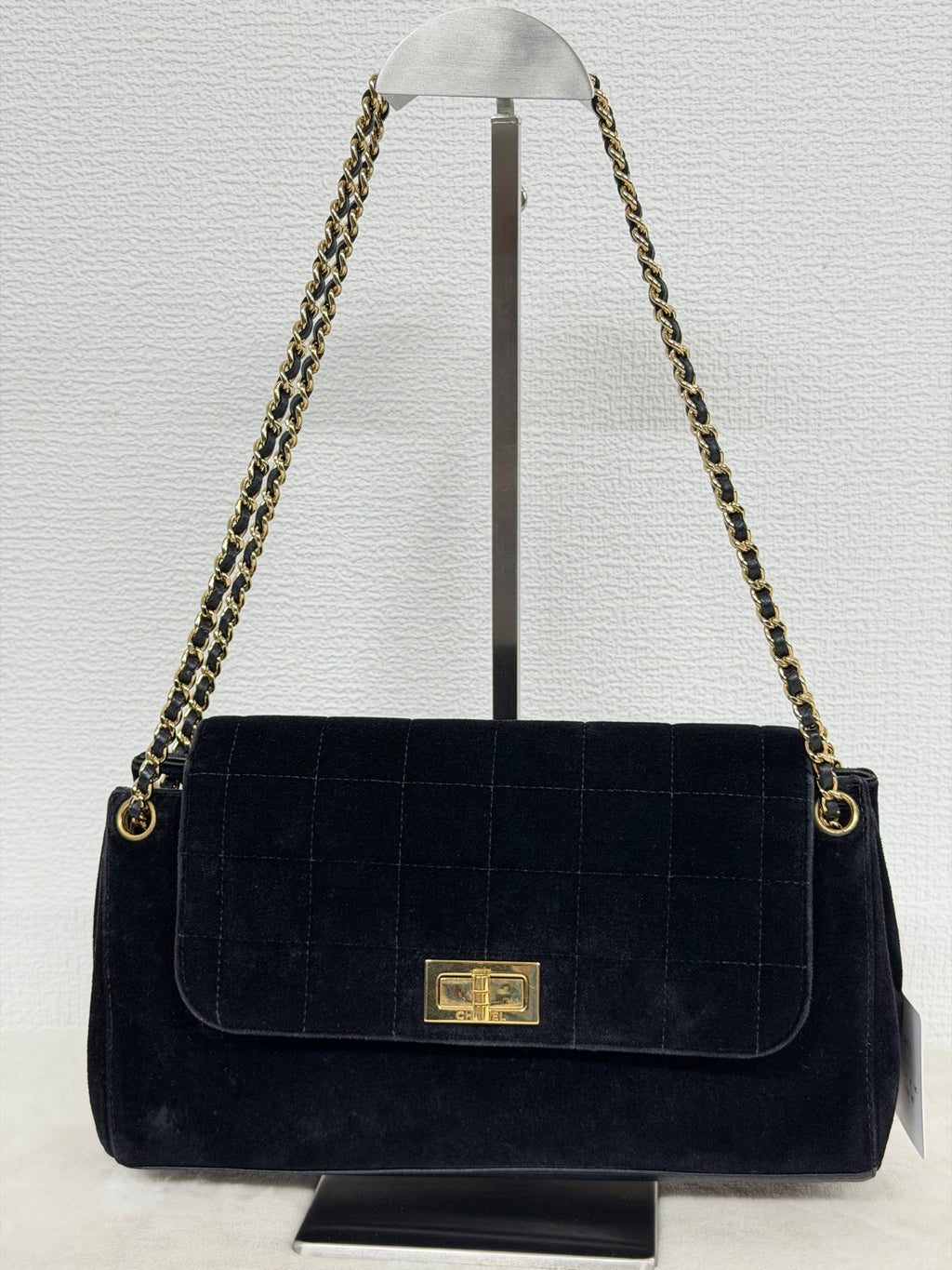 Chanel Chocolate Bar Velvet 2.55 Chain Shoulder Bag