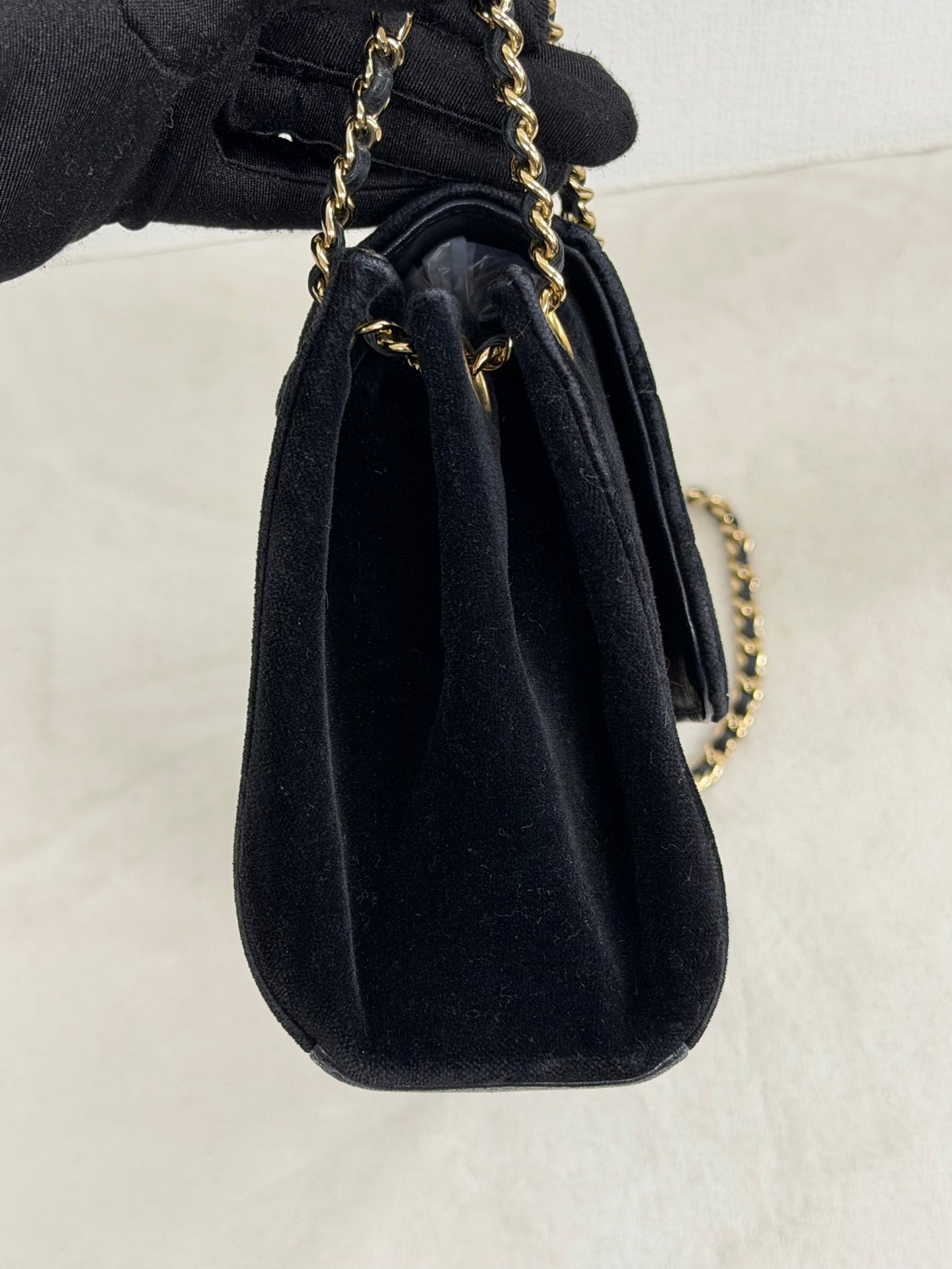 Chanel Chocolate Bar Velvet 2.55 Chain Shoulder Bag