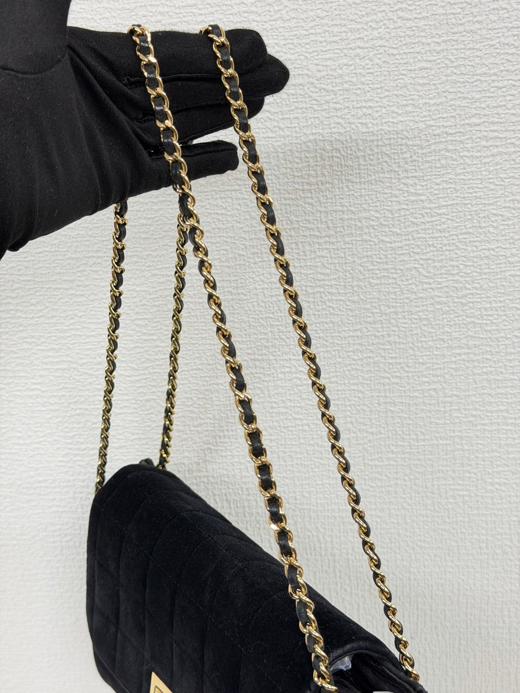 Chanel Chocolate Bar Velvet 2.55 Chain Shoulder Bag