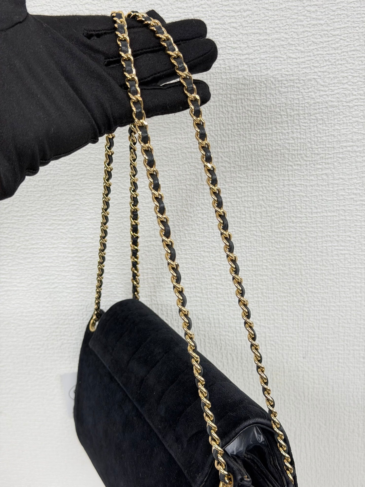 Chanel Chocolate Bar Velvet 2.55 Chain Shoulder Bag