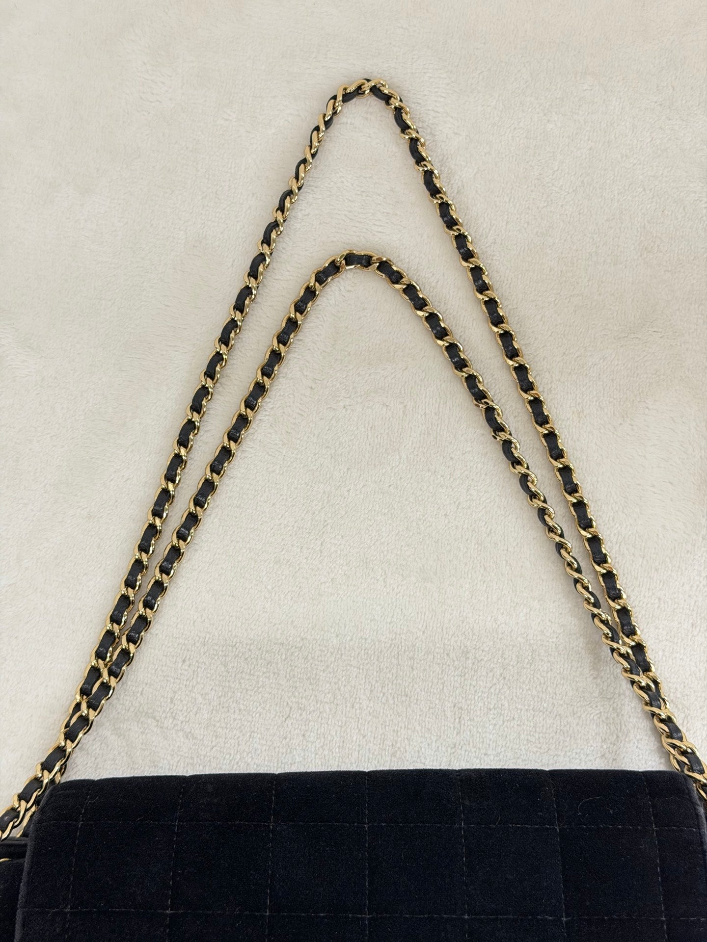 Chanel Chocolate Bar Velvet 2.55 Chain Shoulder Bag
