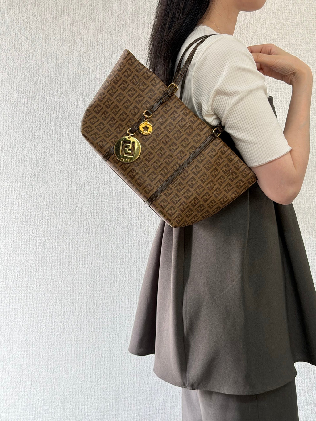 Fendi Zucchino Canvas Tote Bag