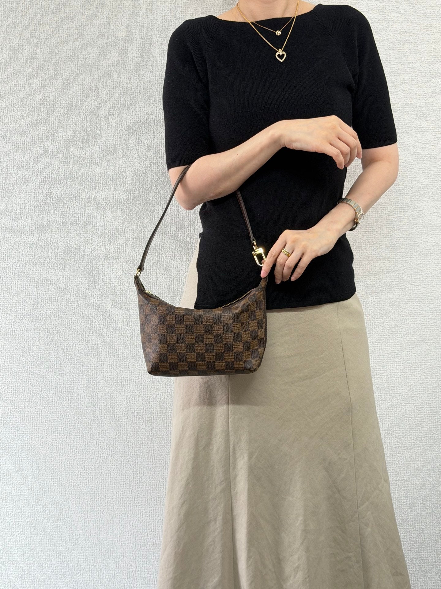 Louis Vuitton Recital Damier Ebene Shoulder Bag