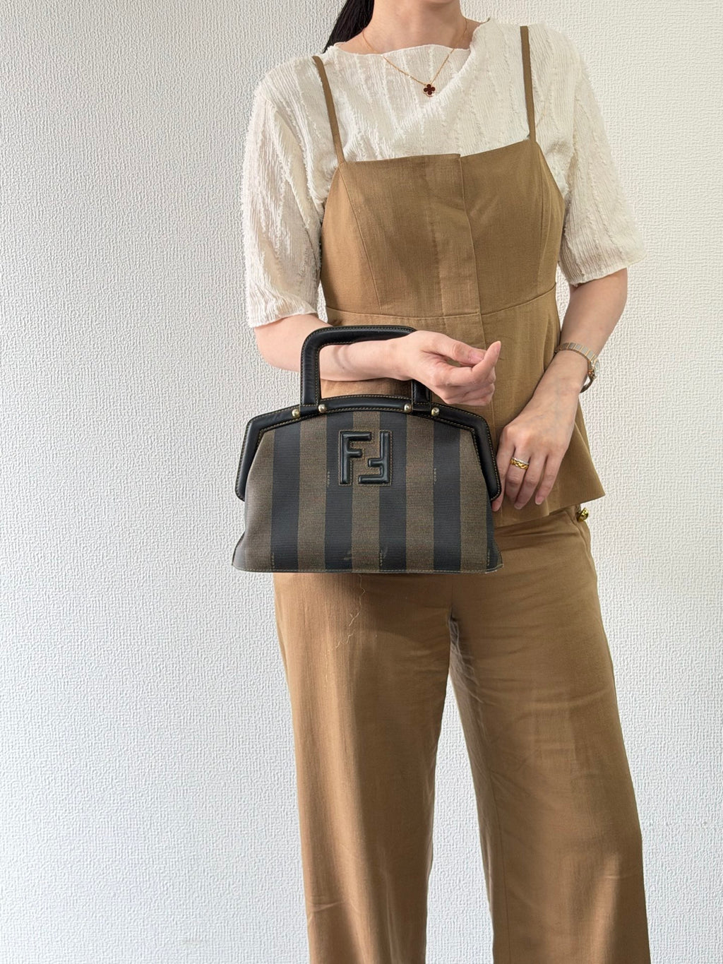 Fendi Pecan Canvas Doctor Bag