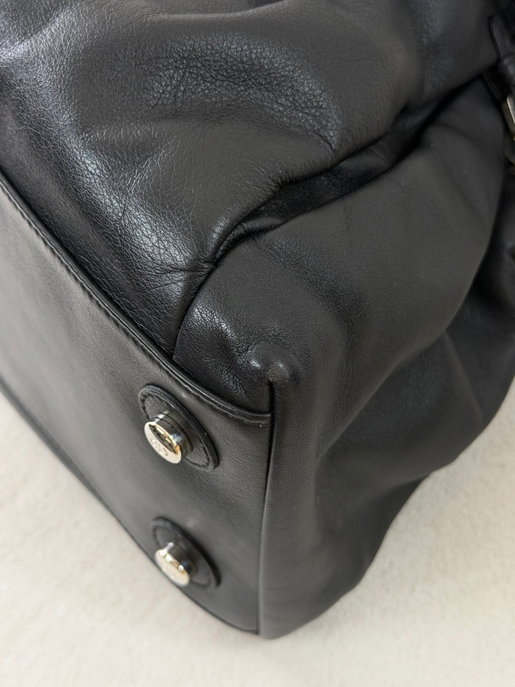 Dior Black Leather and Zebra Print Pony Hair Le Trente Bag