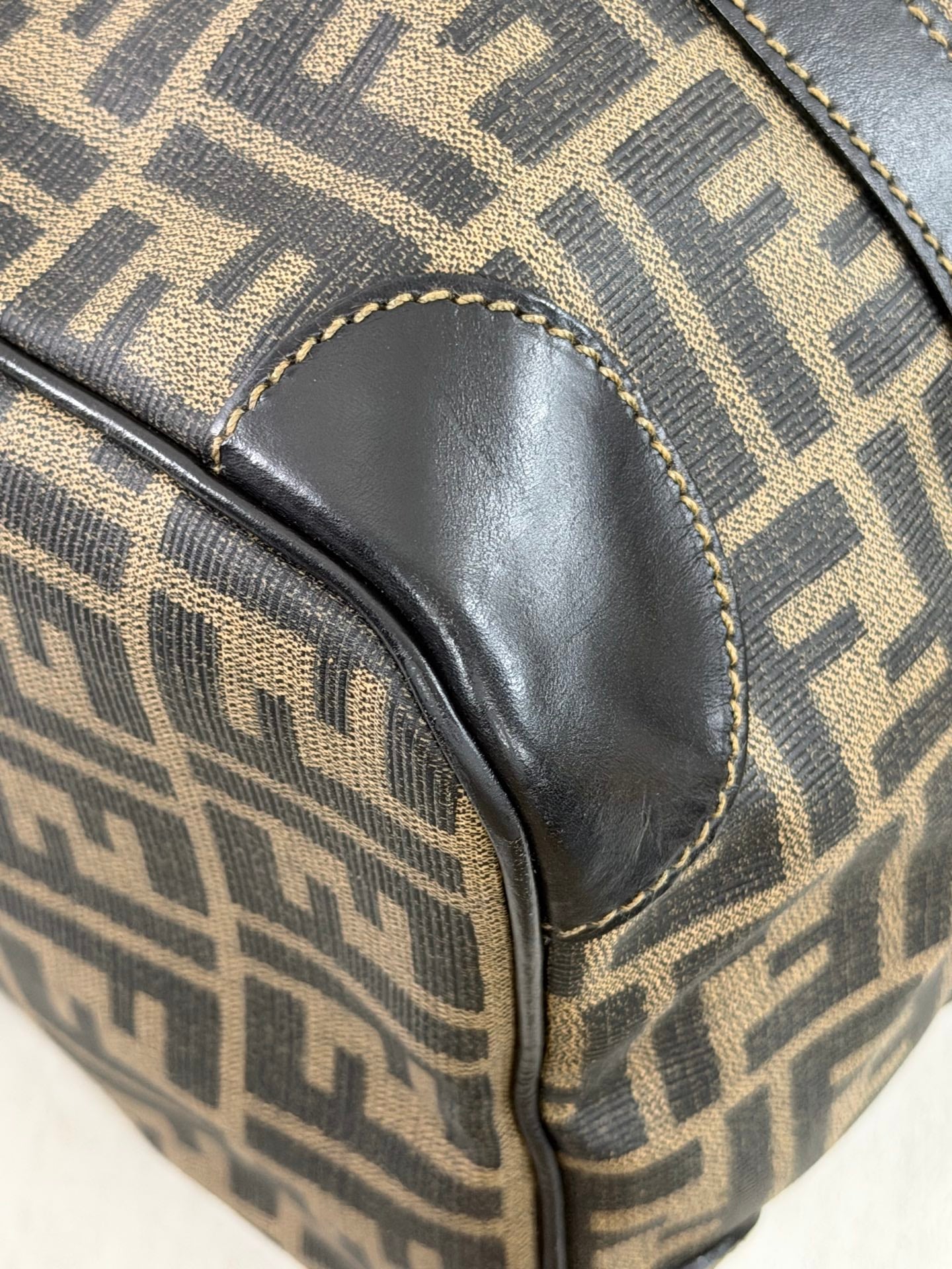 Fendi Zucca Canvas Boston Bag