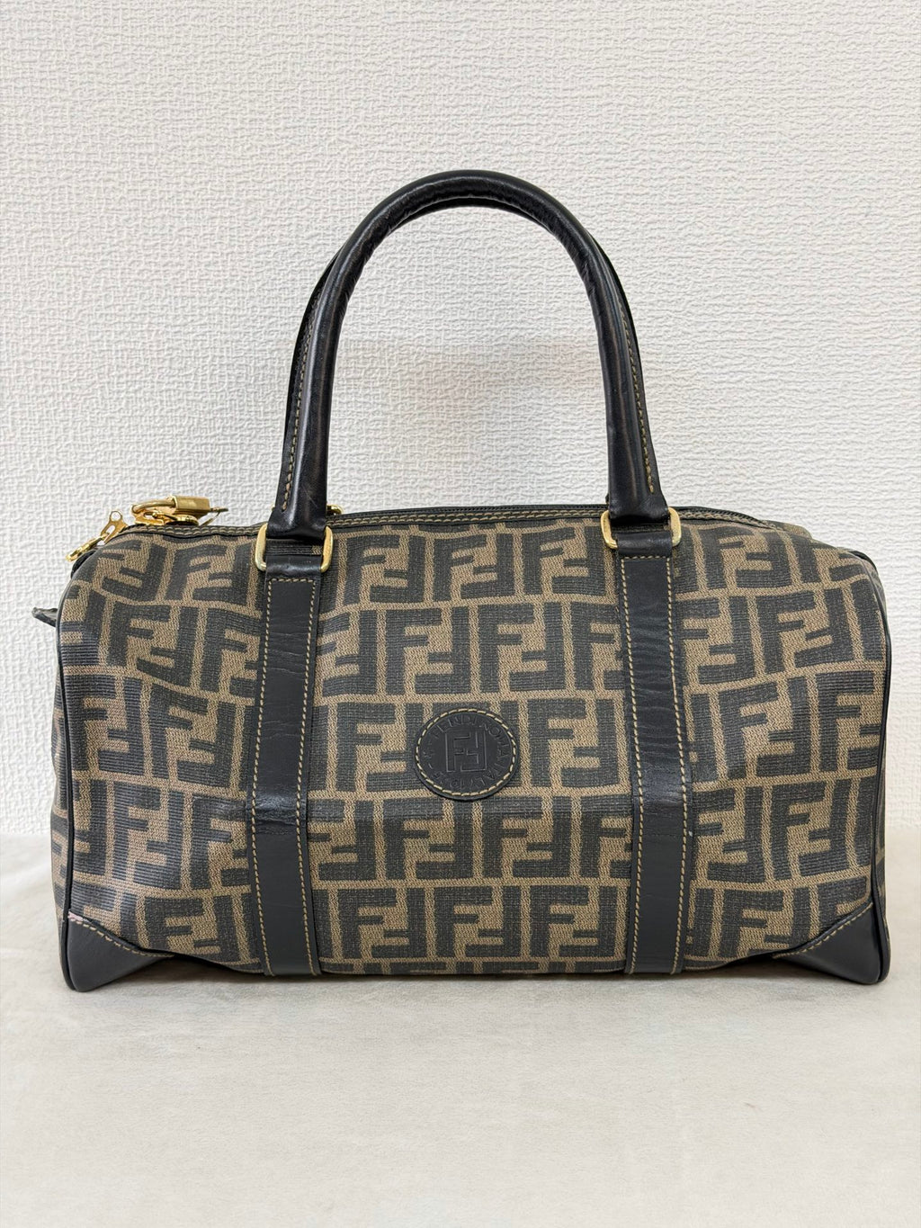 Fendi Zucca Canvas Boston Bag