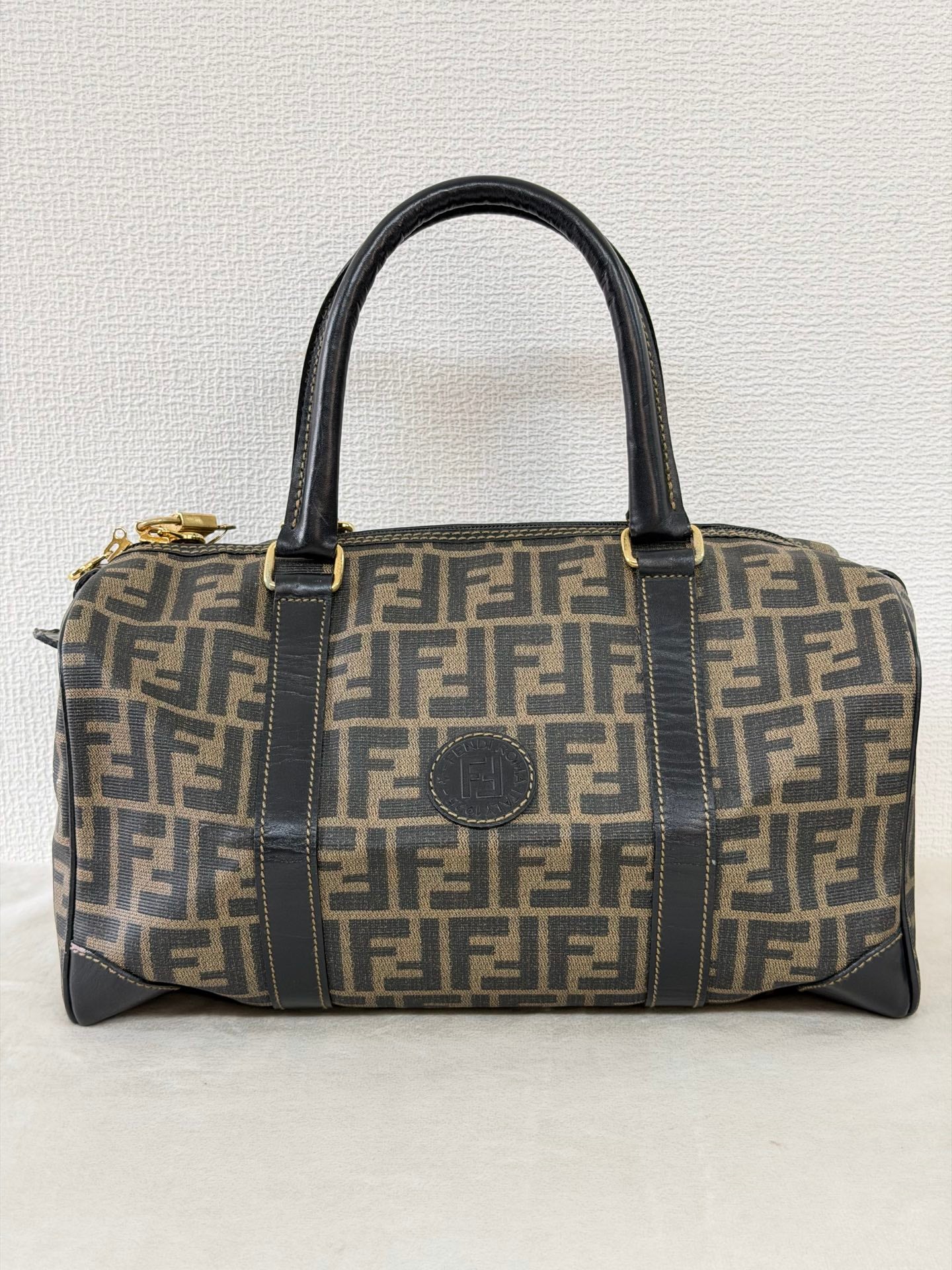 Fendi Zucca Canvas Boston Bag