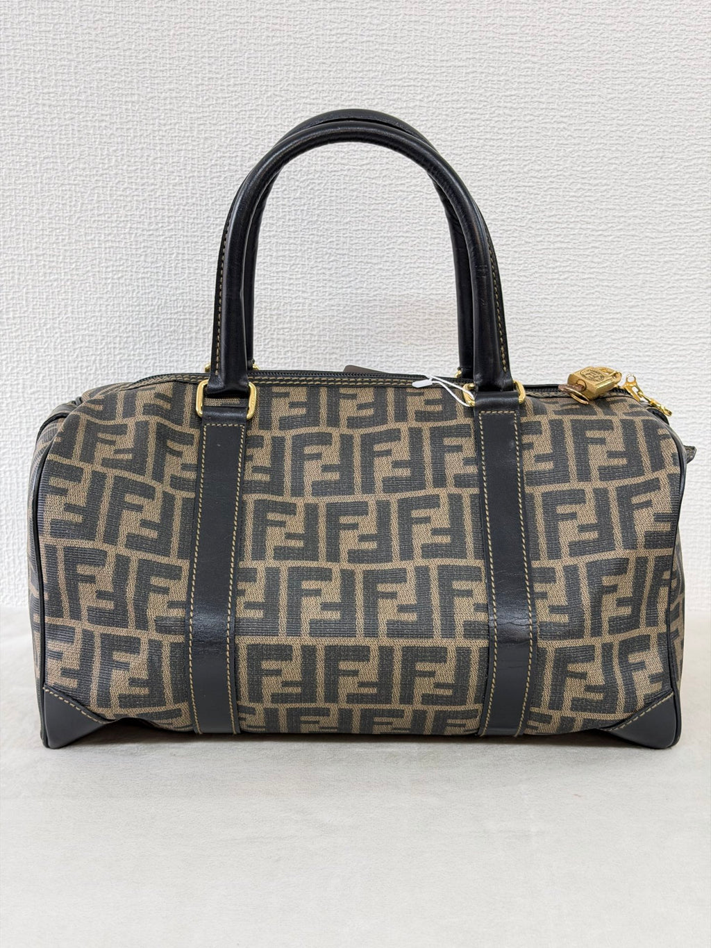 Fendi Zucca Canvas Boston Bag