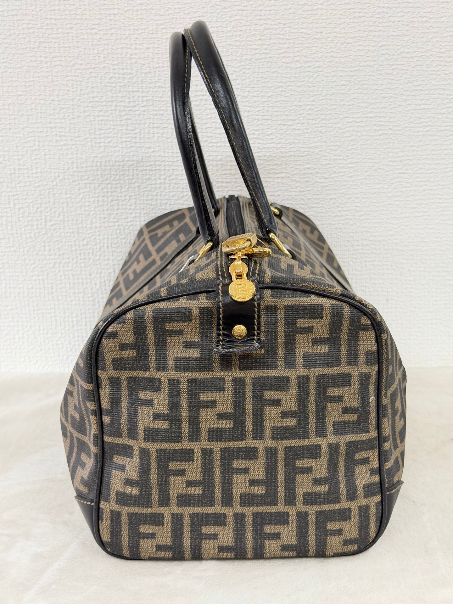 Fendi Zucca Canvas Boston Bag