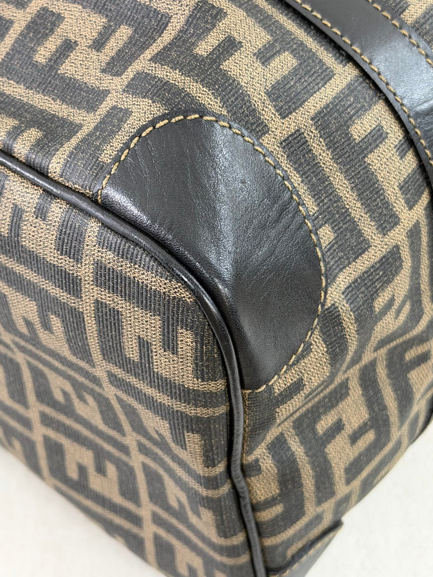 Fendi Zucca Canvas Boston Bag